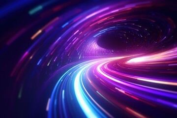 abstract futuristic background with pink blue glowing neon moving high speed wave lines and bokeh lights. Data transfer concept Fantastic wallpaper
