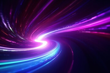 abstract futuristic background with pink blue glowing neon moving high speed wave lines and bokeh lights. Data transfer concept Fantastic wallpaper