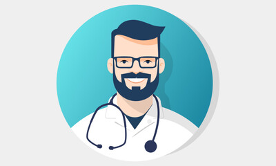 doctor Avatar character with stethoscope wearing sunglasses