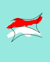 Indonesian flag symbol vector illustration 