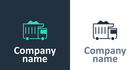 Logotype Large industrial mining dump truck icon isolated on white background. Big car. Logo design template element. Vector © Vadim