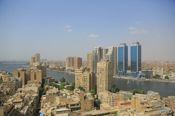 Fototapeta na wymiar The magnificence of the beauty of Zamalek Island, at noon, 2023, Egypt