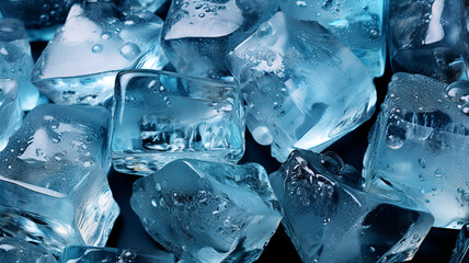 Background of geometric ice cubes texture. Fresh and frozen vibes