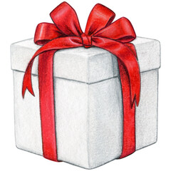 Watercolor hand drawn christmas gift