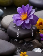 spa stones and flower, generative ai