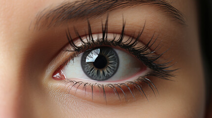 Blaue Iris mit Einblick in die Pupille Nahaufnahme Makroaufnahme, ai generativ