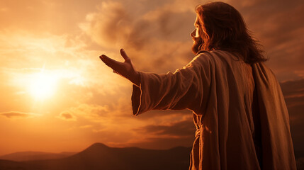 jesus cristo estendendo a mão para a luz, jesus luz do mundo 
