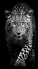 leopardo em preto e branco 