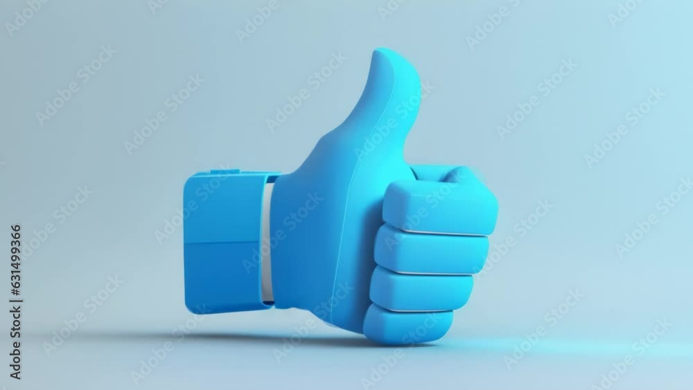 Aufkleber a blue thumb-shaped object on a gray background. generative ai