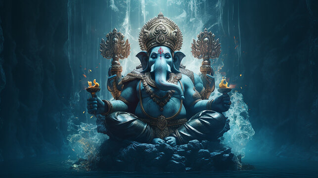 Ganesha deus do intelecto, da sabedoria e da fortuna para a tradição religiosa do hinduísmo e védica.