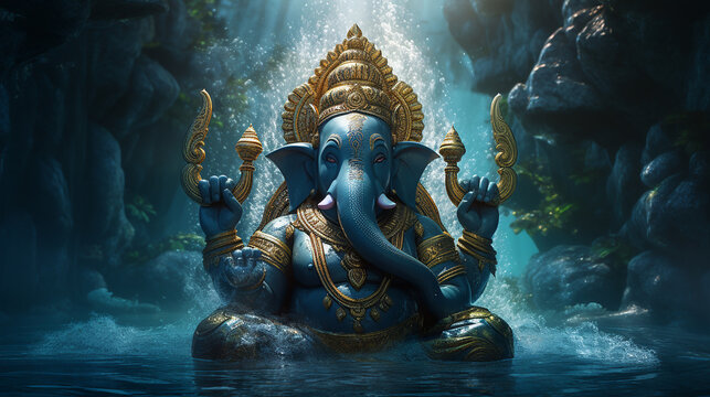 Ganesha deus do intelecto, da sabedoria e da fortuna para a tradição religiosa do hinduísmo e védica.