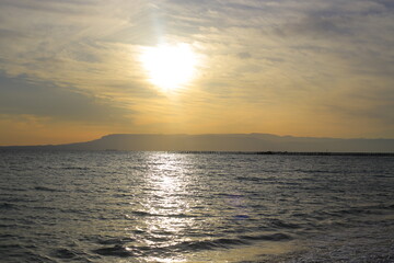 Fototapeta premium South Sinai, Egypt,10-Feb-2023 Awonderful beach in Ras Sidr, and clear skies.