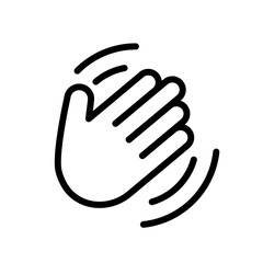 Waving hands - vector cons - palm - flat illustration
