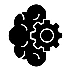 Brain Setting Glyph Icon