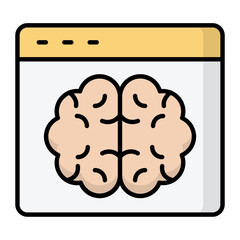 AI Website Line Color Icon