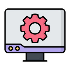 Computer Setting Line Color Icon