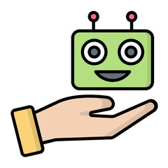 Robot Care Line Color Icon