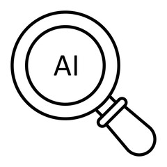 AI Search Line Icon