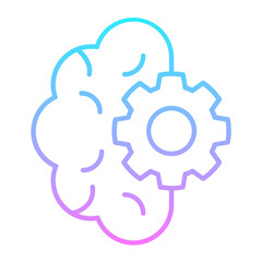Brain Setting Gradient Icon