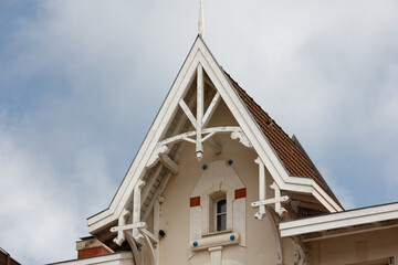 detailed view at french city Arcachon at summer time at the basin