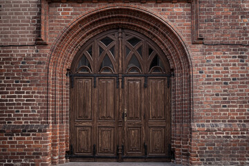 Antique wooden door. Vintage background