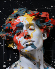 Face with colorful SPlatter