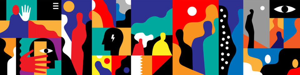 modern people social communication abstract vector background