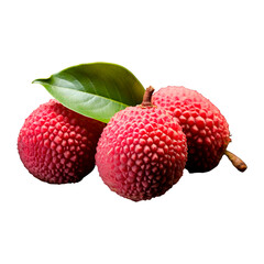 three lychees  on a transparent background