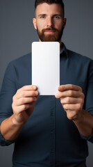 A person holding blank canvas