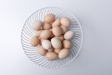 farm fresh eggs in a bowl