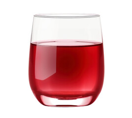 One glass of red fruit juice (grape, cranberry, cherry etc) isolated on white background