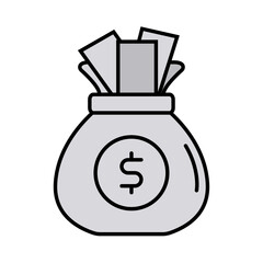 Dollar money bag. Vector Icon.