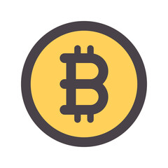 bitcoin flat line icon