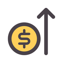 investment flat line icon
