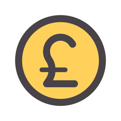 pound flat line icon