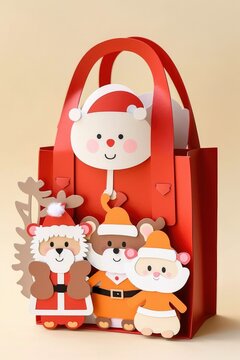 santa claus with gift box