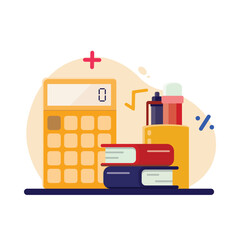 Back to school. Math flat design. Vector illustration