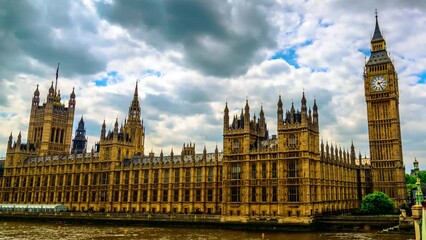 westminster abbey & big ben, london - timelapse video - Powered by Adobe