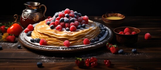 A Ukrainian European holiday called Maslenitsa is celebrated with traditional thin crepes pancakes,