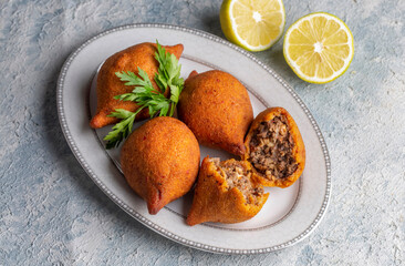 Kibbeh is a popular dish in Middle Eastern cuisine (Turkish name; icli kofte)