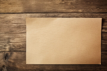 Vintage paper for writing on wooden background, aesthetic look