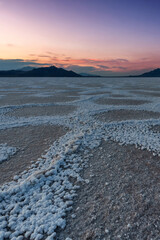 Bonneville Salt Flats at sunset outside Salt Lake City, Utah