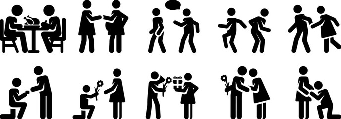 silhouettes of people dancing School Days Pictogram Icon Set School Children