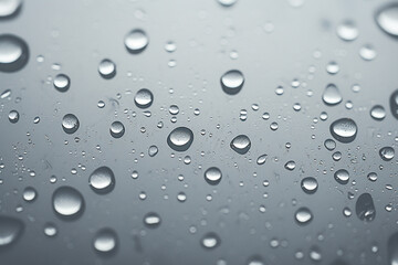Water droplets on a gray background, aesthetic look