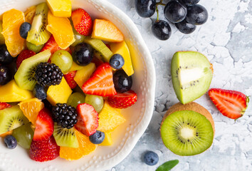 Fruit salad made from summer fruits