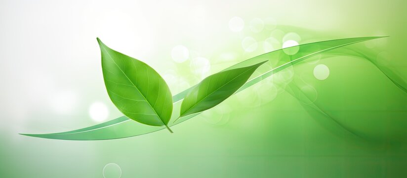 Natural concept, environment, and organic products are depicted in a green abstract arrow design.