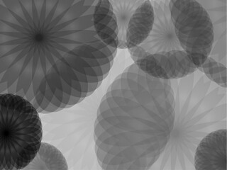ニュアンスカラーの花の壁紙や背景　コンパスで描いたような模様　レントゲンのような透けた感じのアート