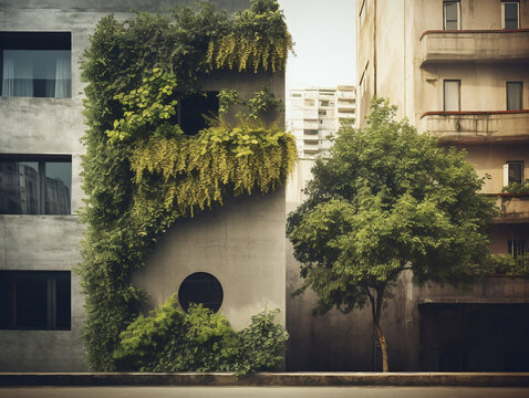 Abandoned town and nature