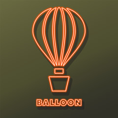 Obraz premium balloon neon sign, modern glowing banner design, colorful modern design trends on black background. Vector illustration.