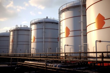 Obraz premium LPG storage plant, LNG liquefied natural gas tanks